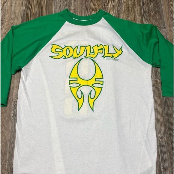 RARE Vintage Soulfly Band 2000 Blue Grape Double Sided Shirt XLarge Made in USA - Picture 3 of 12